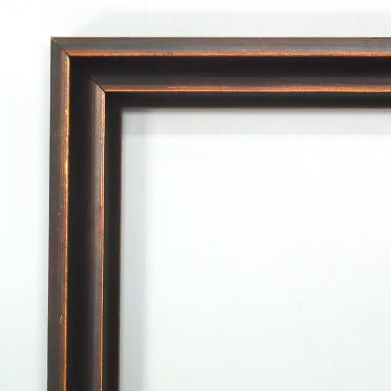 28" x 28" Non-Beveled Square Wood Framed Wall Mirror, Dark Bronze
