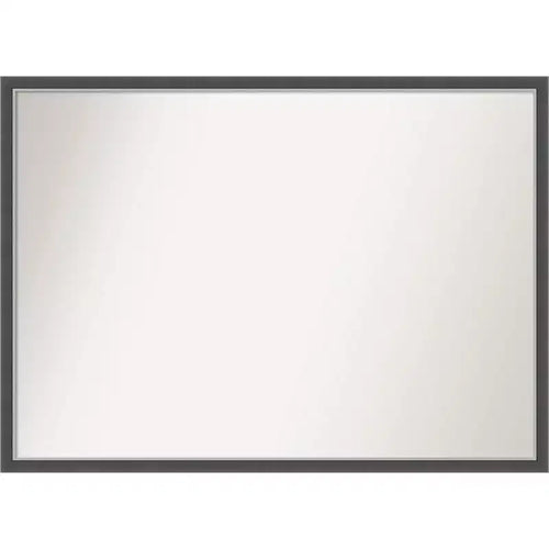 40" x 29" Non-Beveled Eva Thin Bathroom Wall Mirror Black - Amanti Art: Modern Rectangle, Wall Mount