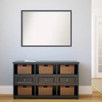 Specchio da parete per bagno non smussato 40" x 29" con sottile cornice nera e argento
