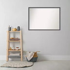 Specchio da parete per bagno non smussato 40" x 29" con sottile cornice nera e argento