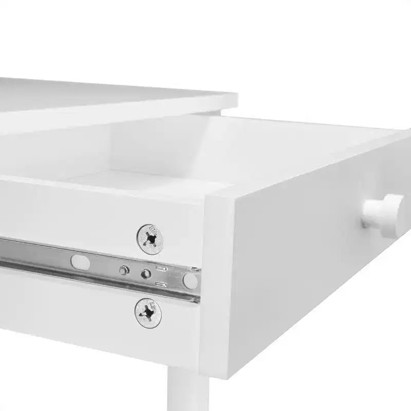 Kids Desk and Chair Set with Storage Cubbies, Bookshelves and Magnetic Art Display Bars, White