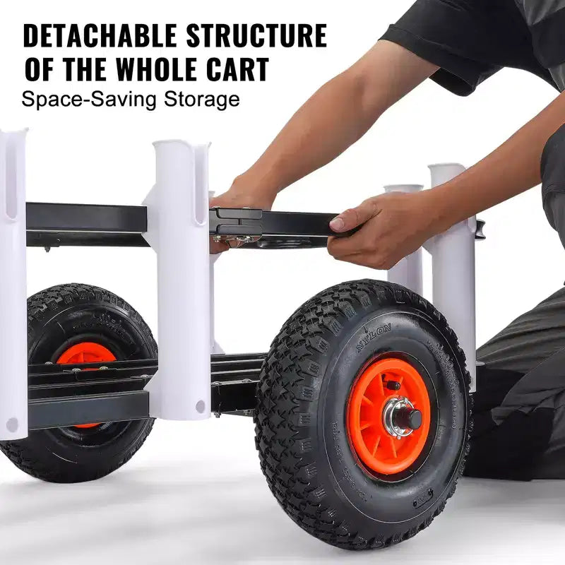 Beach Fishing Cart with 11-Inch Wheels, 200 lbs Capacity