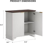 Credenza rustica con ante a coste e ripiani regolabili
