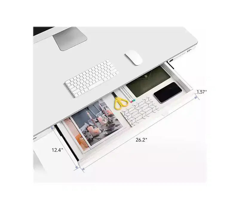 Electric Height Adjustable Standing Desk with Drawer and USB Charging Hub