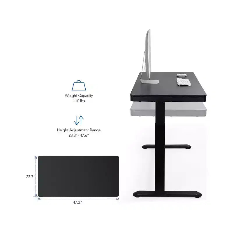 Electric Height Adjustable Standing Desk with Drawer and USB Charging Hub