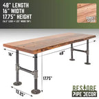 Panca d'appoggio in legno grezzo Sunset Cedar