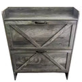 2-Drawer Slim Shoe Cabinet  Freestanding Entryway Storage with Metal Legs