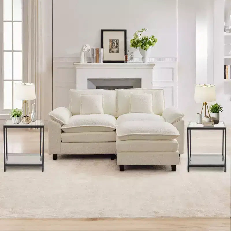 20 in. Square 2-Tier Tempered Glass End Table with Metal Frame