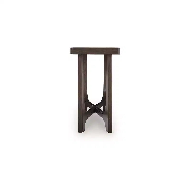 Dark Brown Sofa Table with Double Wishbone Base