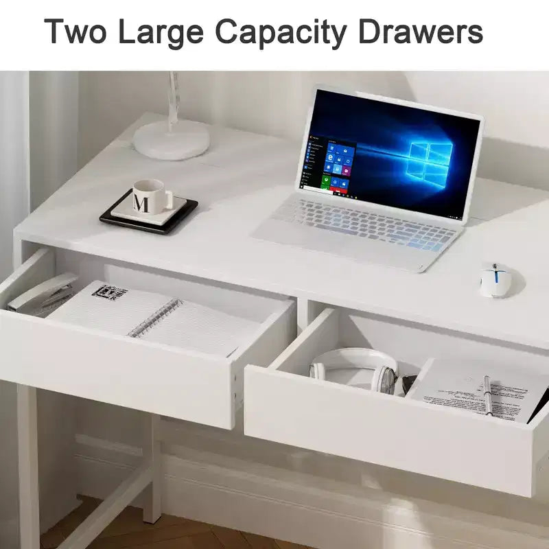 Modern Vanity Table with Mirror and USB Ports