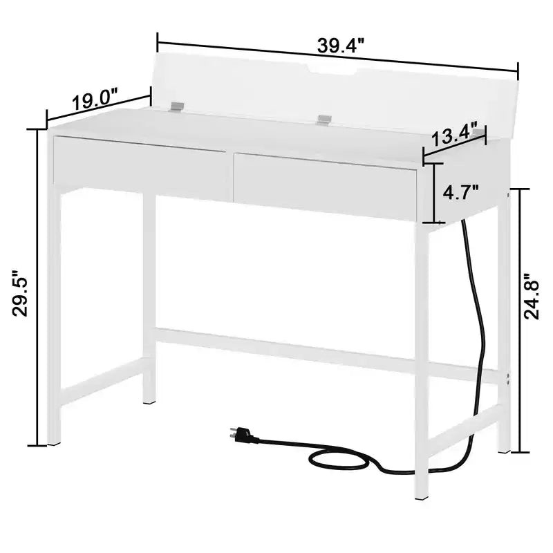 Modern Vanity Table with Mirror and USB Ports