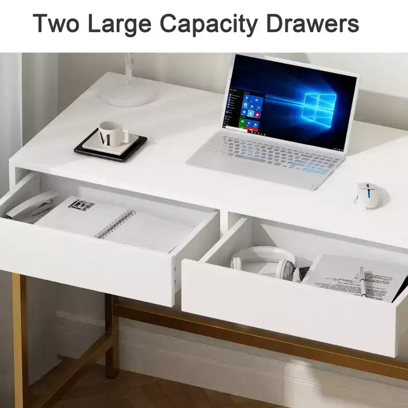 Modern Vanity Table with Mirror and USB Ports