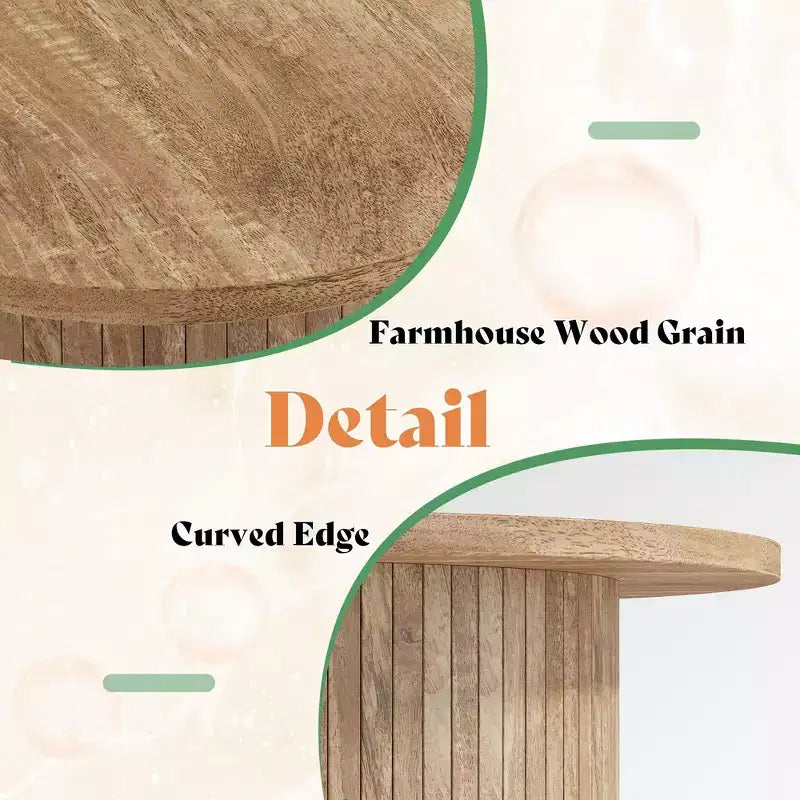 Nesting Coffee Table Set of 2, Round Side Tables for Living Room