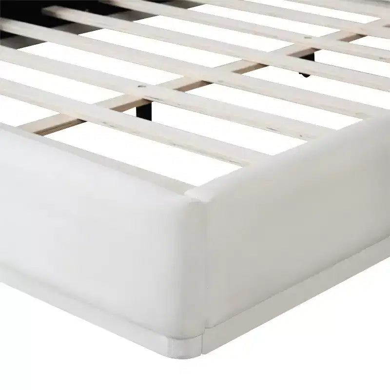 Modern Minimalist Velvet Upholstered Platform Bed