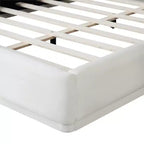 Letto a piattaforma moderno e minimalista rivestito in velluto