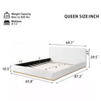 Letto a piattaforma moderno e minimalista rivestito in velluto