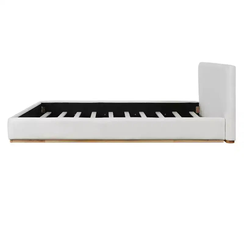Modern Minimalist Velvet Upholstered Platform Bed