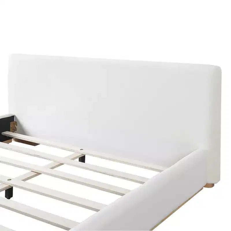 Modern Minimalist Velvet Upholstered Platform Bed