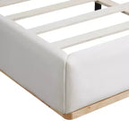 Letto a piattaforma moderno e minimalista rivestito in velluto