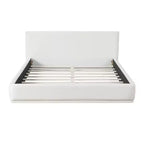 Letto a piattaforma moderno e minimalista rivestito in velluto