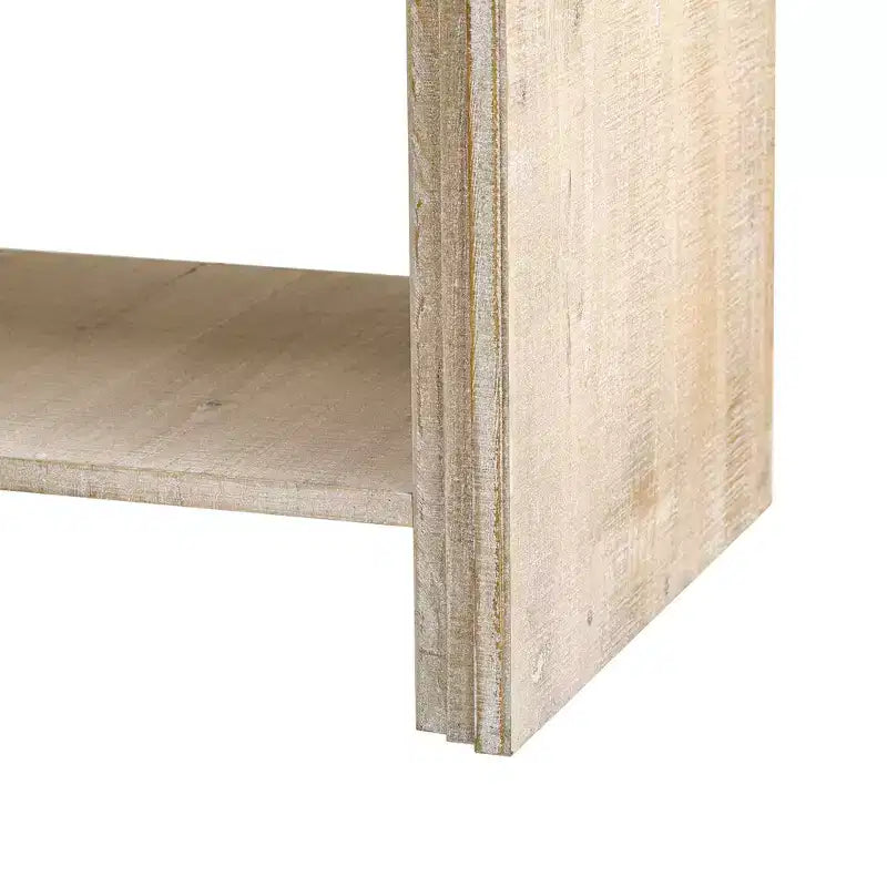 Console Table with Storage Cabinet and Woven Wood Slat Doors