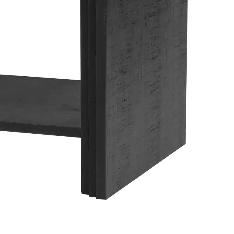 Console Table with Storage Cabinet and Woven Wood Slat Doors