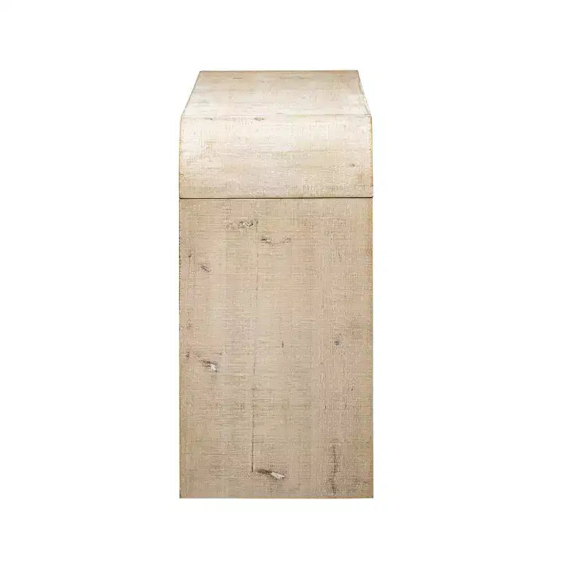 Console Table with Storage Cabinet and Woven Wood Slat Doors