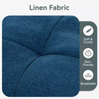 Divano letto futon convertibile da 180 cm con rivestimento in lino, schienale e braccioli regolabili