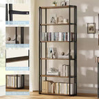 Libreria a 5 ripiani autoportante da 180 cm per camera da letto, soggiorno e ufficio