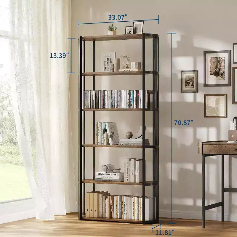 71-Inch 5-Tier Freestanding Bookshelf for Bedroom, Living Room and Office