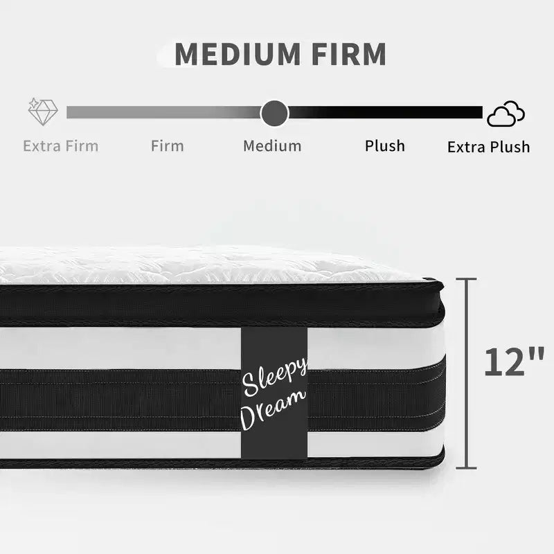 12-Inch Twin XL Hybrid Mattress with Memory Foam and Pocket Springs