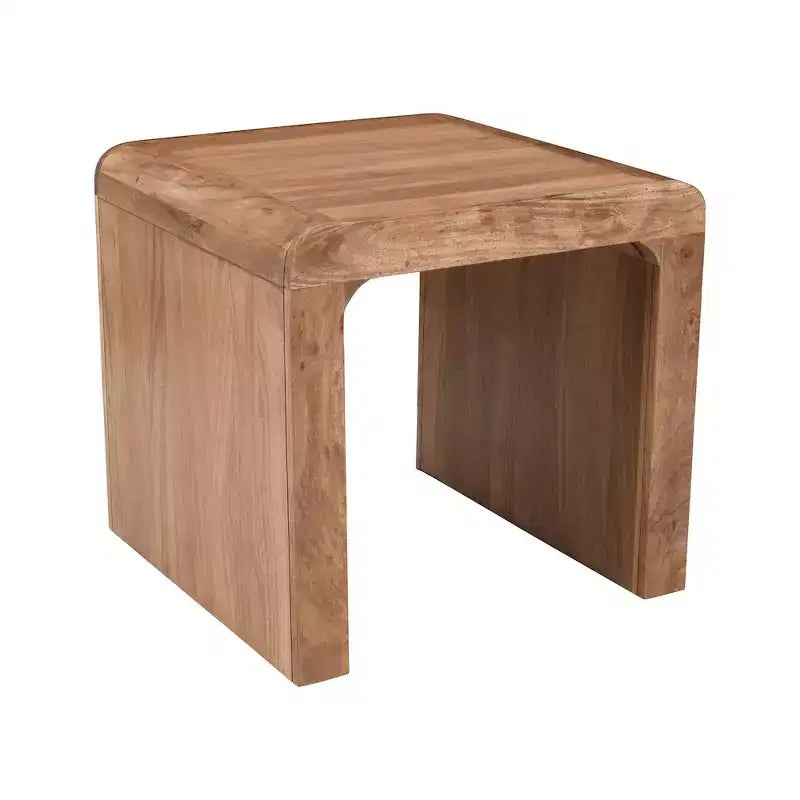 Mid-Century Modern Solid Wood Square End Table