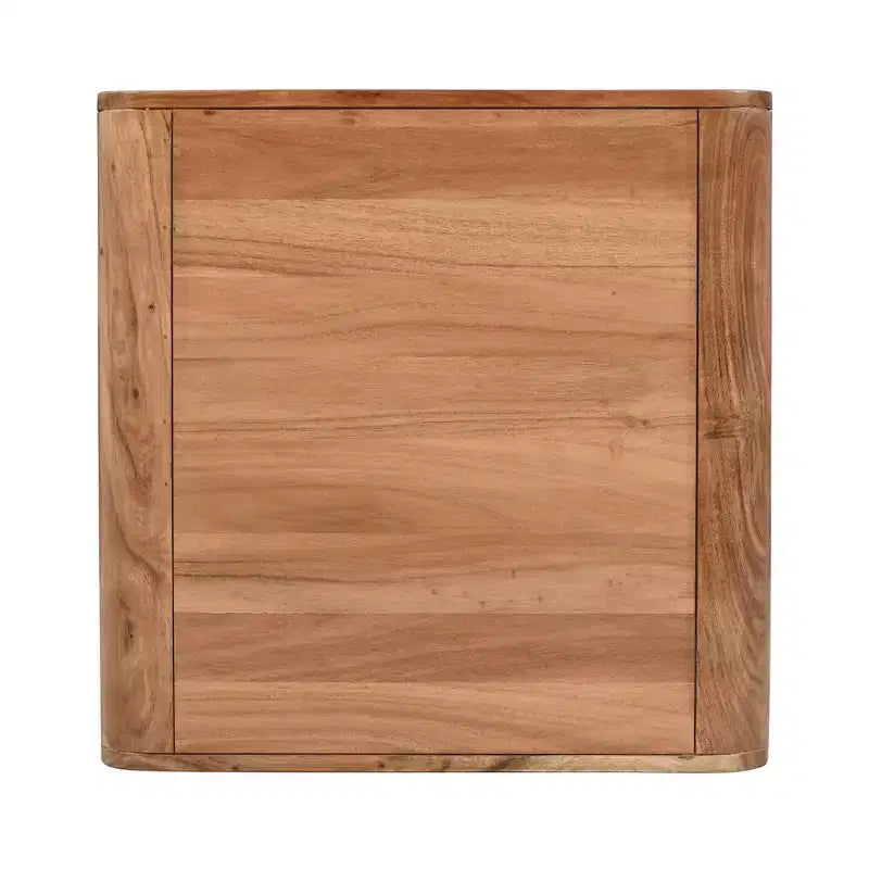 Mid-Century Modern Solid Wood Square End Table