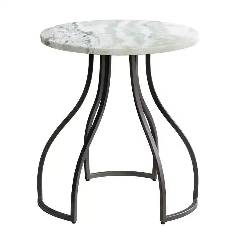 Crestview Collection Round Green Marble Accent_End Table