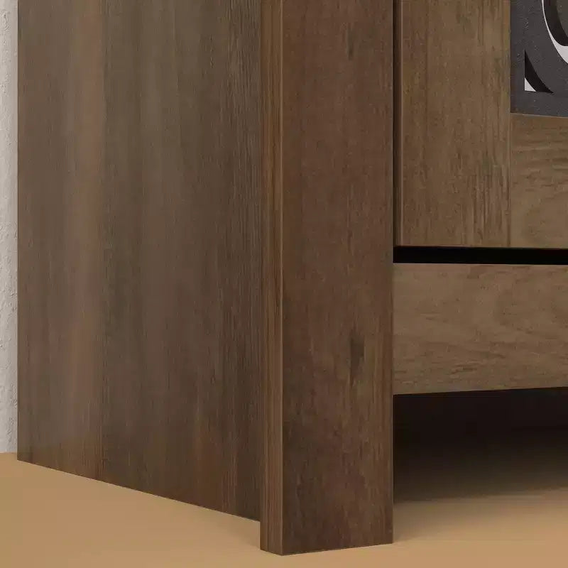 Shoe Storage Cabinet with Adjustable Shelves in Brown 44.4 W x 13.5 D x 30 H