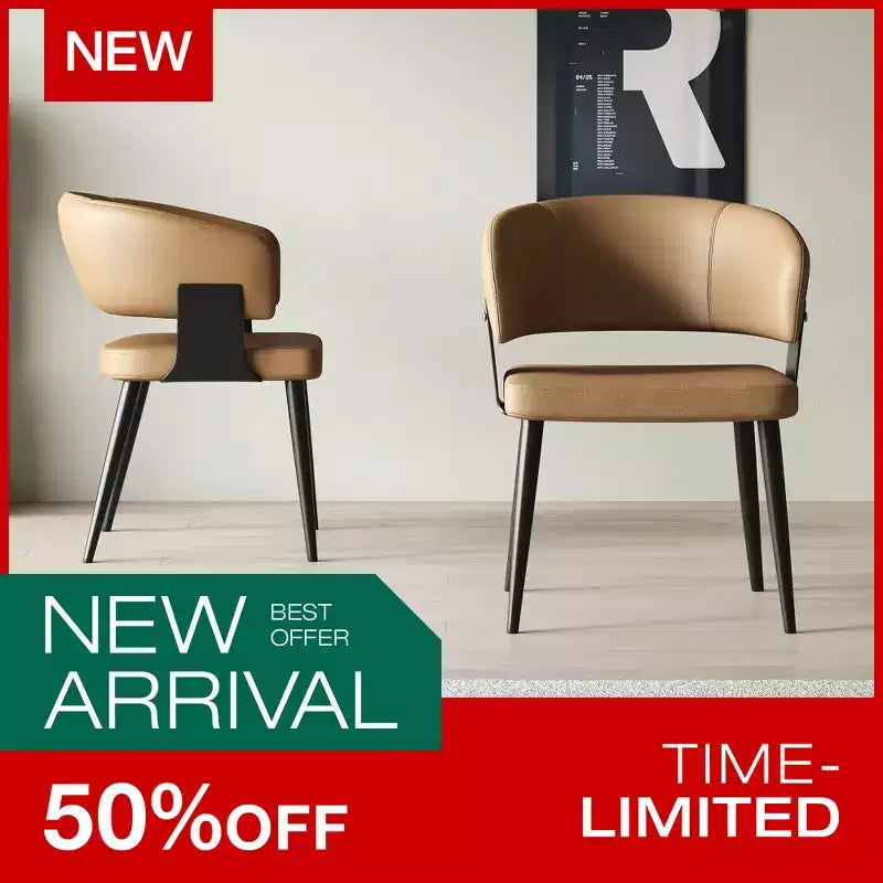 Set of 2 Upholstered Dining Chairs with Metal Legs