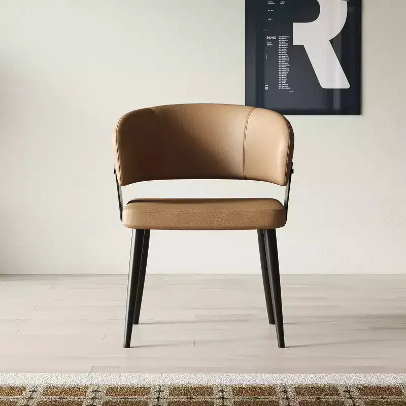 Set of 2 Upholstered Dining Chairs with Metal Legs