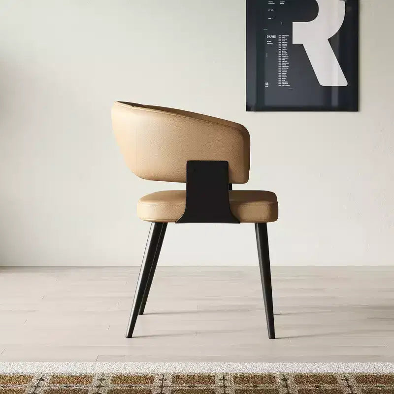 Set of 2 Upholstered Dining Chairs with Metal Legs