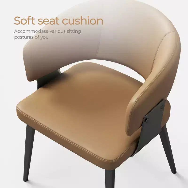 Set of 2 Upholstered Dining Chairs with Metal Legs