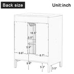 Mobile bagno a terra da 24 pollici con lavabo, 2 cassetti, armadietto a 1 anta, ripiano regolabile
