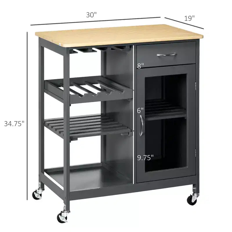 Rolling Kitchen Cart with Storage