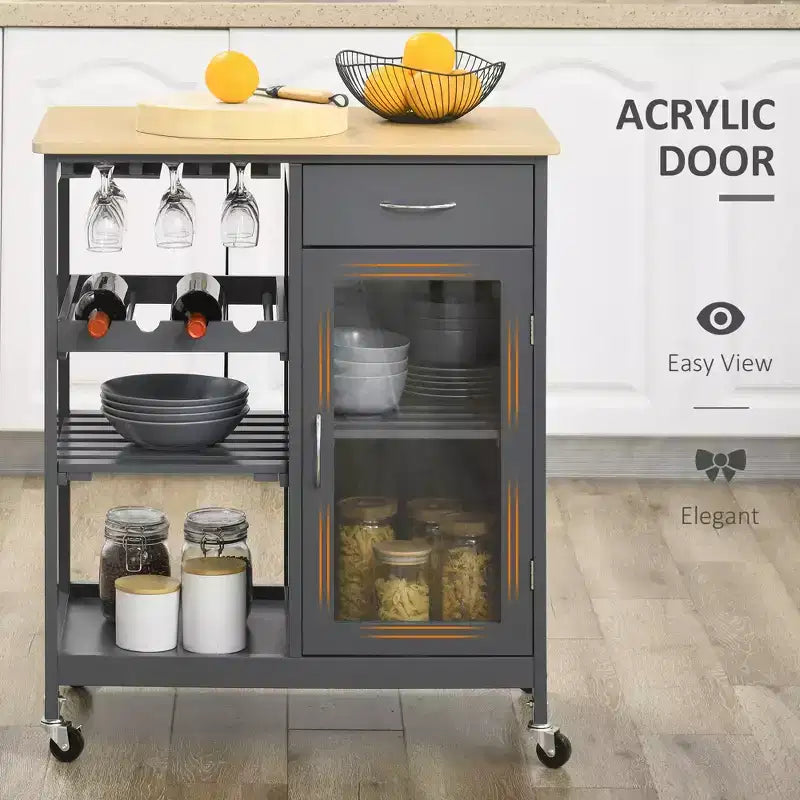 Rolling Kitchen Cart with Storage