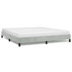 Telaio Letto King Size a Piattaforma con Rivestimento in Velluto, Grigio Chiaro