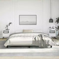 King Size Platform Bed Frame with Velvet Upholstery, Light Grey