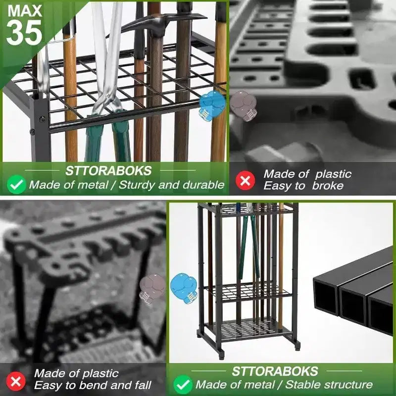 Metal Tool Organizer Rack with 35 Slots