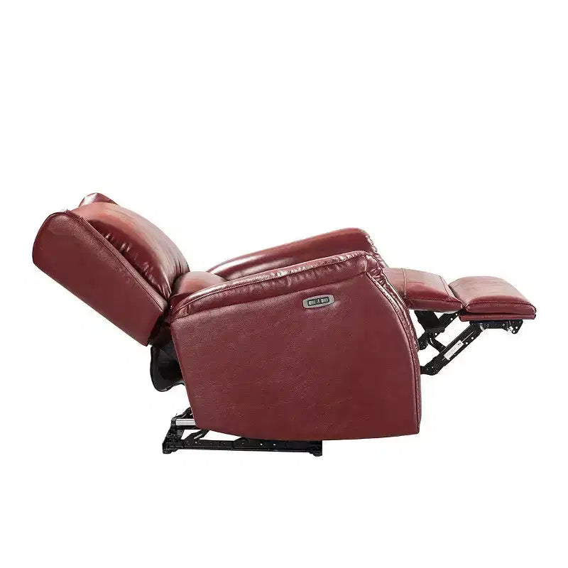 Genuine Leather Power Recliner with Wingback Design, Set of 2