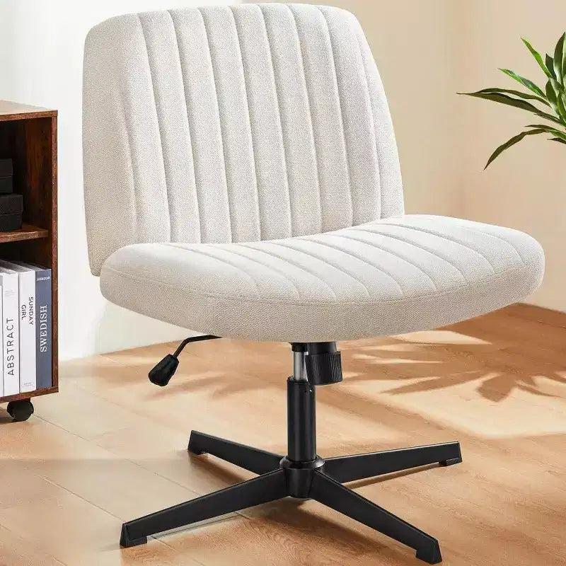 TUYOHW 26'' Wide Seat Office Chair,No Wheels Swivel Chair for Cross Legged Sitting with 360 Swivel & Rocking,300LB Capacity