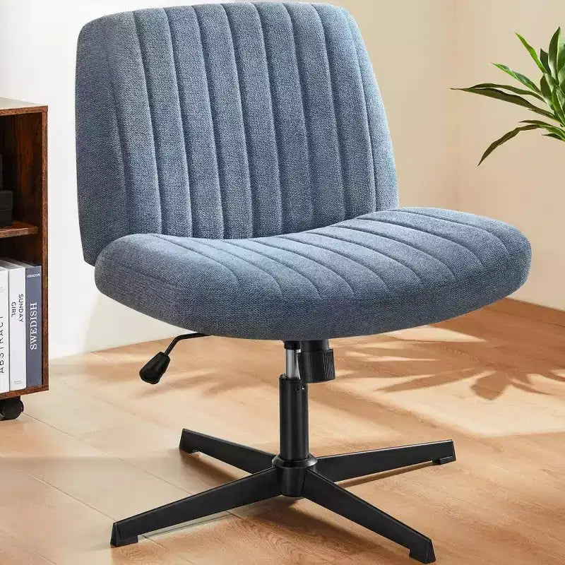 26'' Wide Seat Armless Office Chair with 360 Swivel, Height Adjustment & Rocking Function – No Wheels