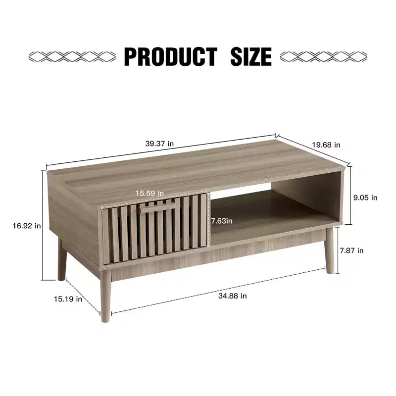 Coffee Table with Storage and Drawer