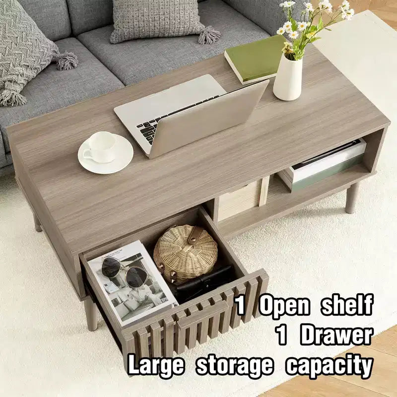 Coffee Table with Storage and Drawer